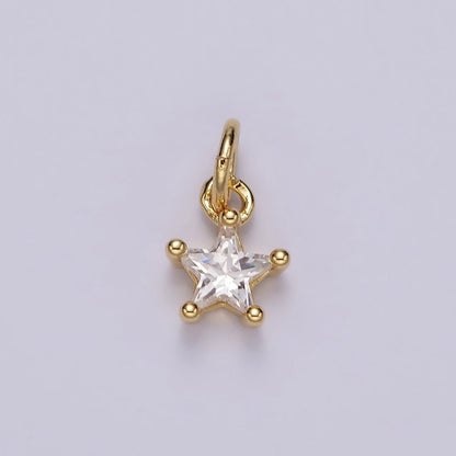 14K Gold Filled Celestial Star CZ Birthstone Personalized Add-On Charm | AG549 - AG560