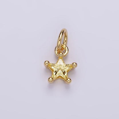 14K Gold Filled Celestial Star CZ Birthstone Personalized Add-On Charm | AG549 - AG560