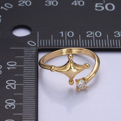 14K Gold Filled Celestial Star Dotted CZ Wrap Ring | O1260