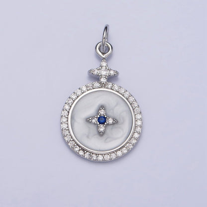 14K Gold Filled Celestial Star Micro Paved White Enamel Charm in Gold &amp; Silver | AC424