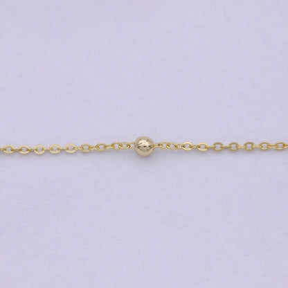 14K Gold Filled Chain,  3mm Bead Width, 24 Inch Layering Beaded Satellite Cable Necklace | WA-616 Clearance Pricing