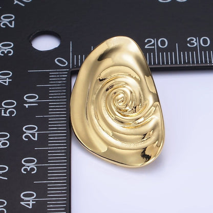 14K Gold Filled Circular Wave Abstract Stud Earrings in Gold &amp; Silver | P454 P455