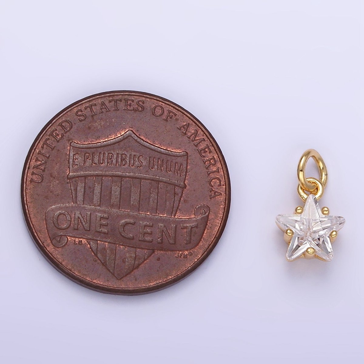 14K Gold Filled Clear CZ Celestial Star Mini Charm in Gold &amp; Silver | AG848