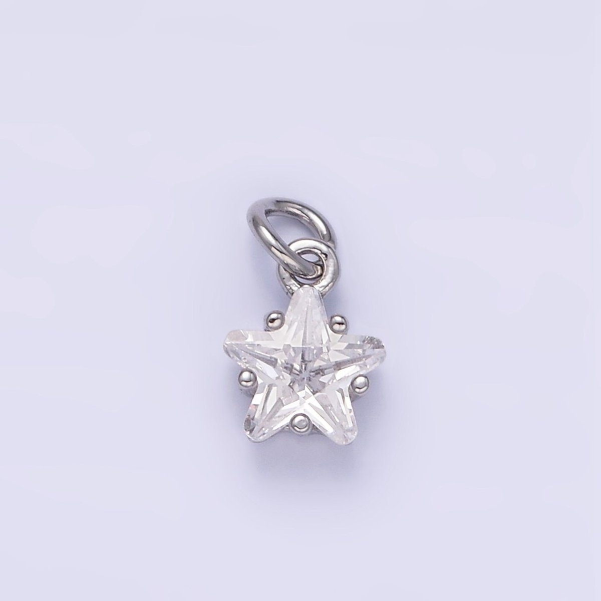 14K Gold Filled Clear CZ Celestial Star Mini Charm in Gold &amp; Silver | AG848