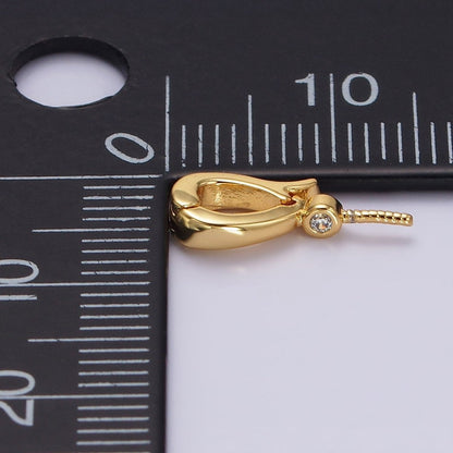 14K Gold Filled Clear CZ Drill Snap Interchangeable Charm Holder Jewelry Supply in Gold &amp; Silver | Z-481 Z-482