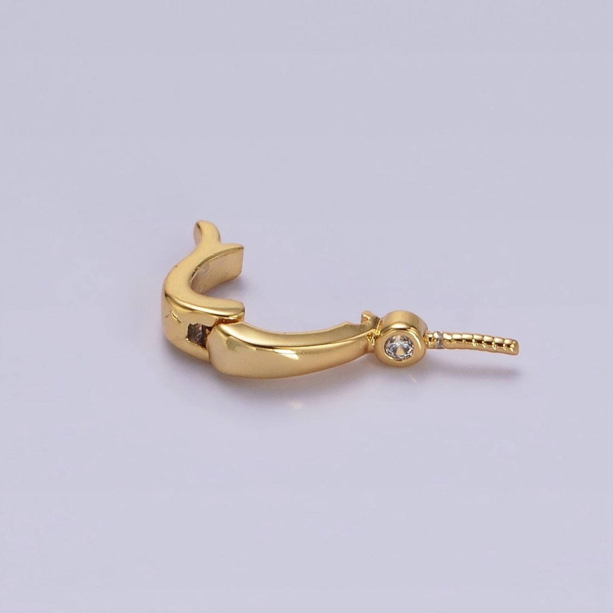 14K Gold Filled Clear CZ Drill Snap Interchangeable Charm Holder Jewelry Supply in Gold &amp; Silver | Z-481 Z-482