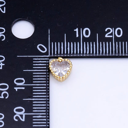 14K Gold Filled Clear CZ Heart Mini Charm | C569