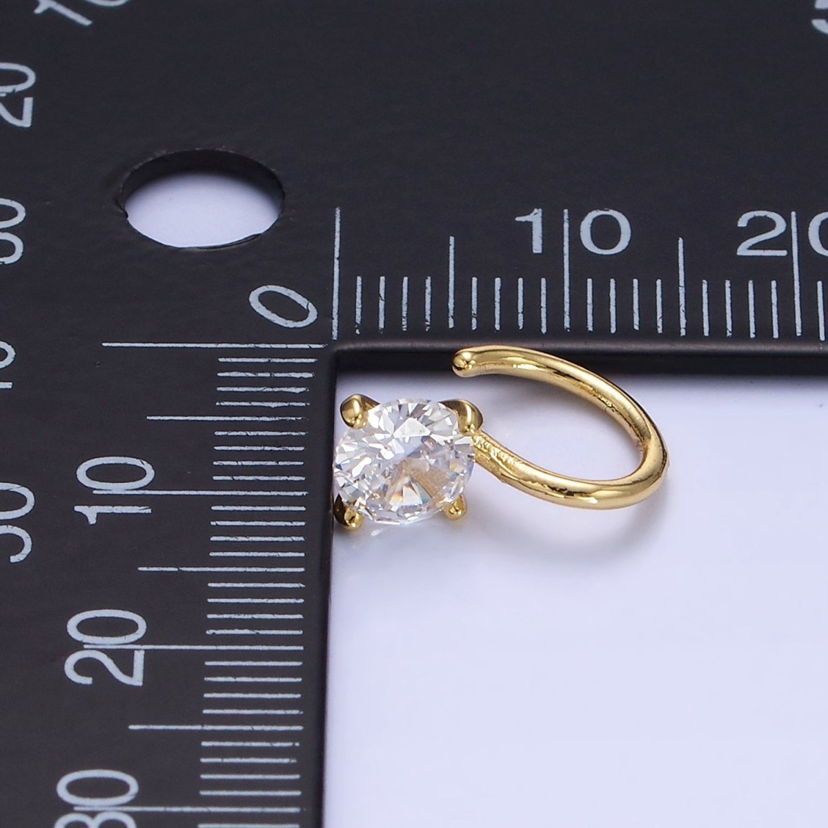 14K Gold Filled Clear CZ Minimalist Ear Cuff Earrings | AI162
