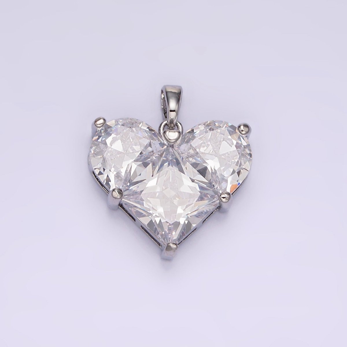 14K Gold Filled Clear, Pink Pixelated Pendant in Gold &amp; Silver | N1809 - N1812