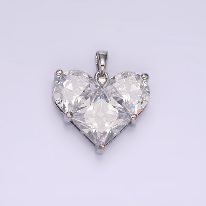 14K Gold Filled Clear, Pink Pixelated Pendant in Gold &amp; Silver | N1809 - N1812