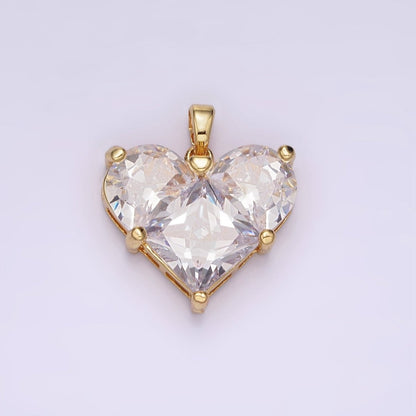 14K Gold Filled Clear, Pink Pixelated Pendant in Gold &amp; Silver | N1809 - N1812