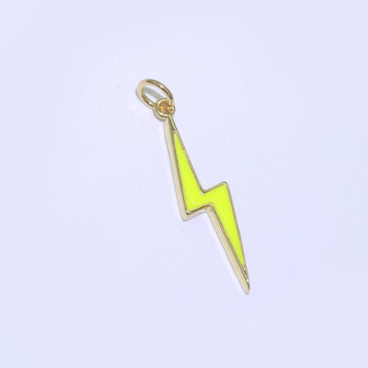 14K Gold Filled Colorful Enamel Lightning Thunder Bolt Pendant Charm For Wholesale Pendants and Charms Jewelry Making Craft Supplies M-305 to M-314