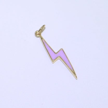 14K Gold Filled Colorful Enamel Lightning Thunder Bolt Pendant Charm For Wholesale Pendants and Charms Jewelry Making Craft Supplies M-305 to M-314