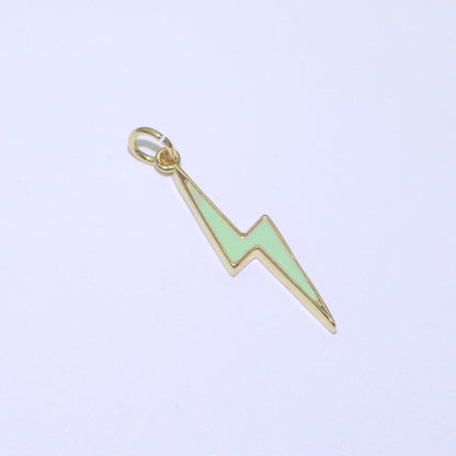 14K Gold Filled Colorful Enamel Lightning Thunder Bolt Pendant Charm For Wholesale Pendants and Charms Jewelry Making Craft Supplies M-305 to M-314