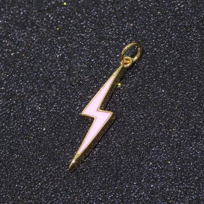 14K Gold Filled Colorful Enamel Lightning Thunder Bolt Pendant Charm For Wholesale Pendants and Charms Jewelry Making Craft Supplies M-305 to M-314