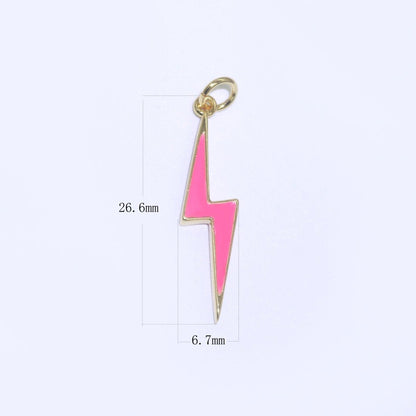 14K Gold Filled Colorful Enamel Lightning Thunder Bolt Pendant Charm For Wholesale Pendants and Charms Jewelry Making Craft Supplies M-305 to M-314