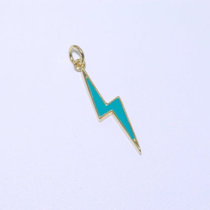 14K Gold Filled Colorful Enamel Lightning Thunder Bolt Pendant Charm For Wholesale Pendants and Charms Jewelry Making Craft Supplies M-305 to M-314