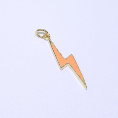 14K Gold Filled Colorful Enamel Lightning Thunder Bolt Pendant Charm For Wholesale Pendants and Charms Jewelry Making Craft Supplies M-305 to M-314
