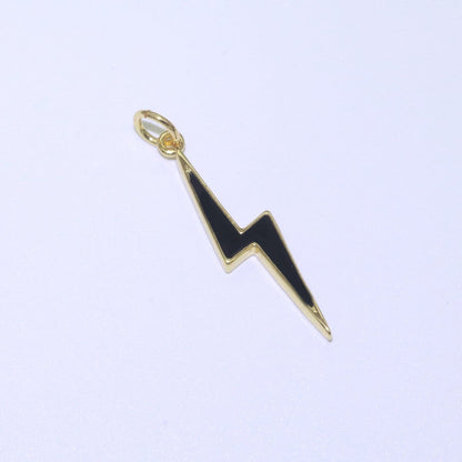 14K Gold Filled Colorful Enamel Lightning Thunder Bolt Pendant Charm For Wholesale Pendants and Charms Jewelry Making Craft Supplies M-305 to M-314