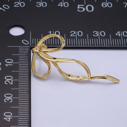 14K Gold Filled Curved Tied Ribbon Bow Stud Earrings in Gold &amp; Silver | Q170 Q171