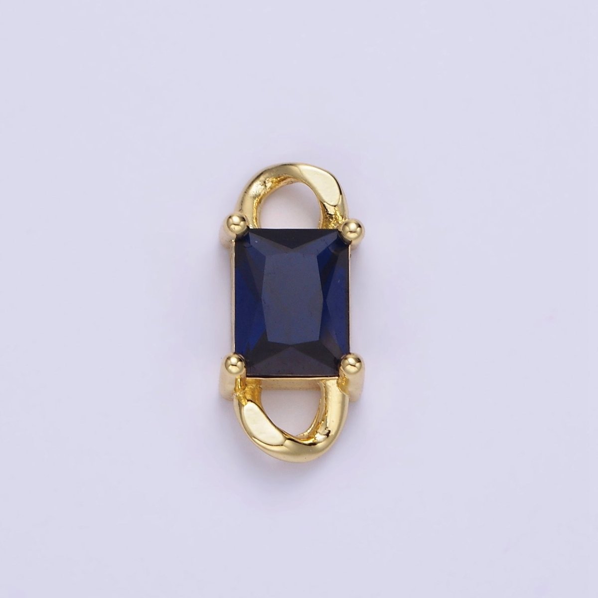 14K Gold Filled CZ Baguette Birthstone Curb Link Personalized Connector | G274 - G279