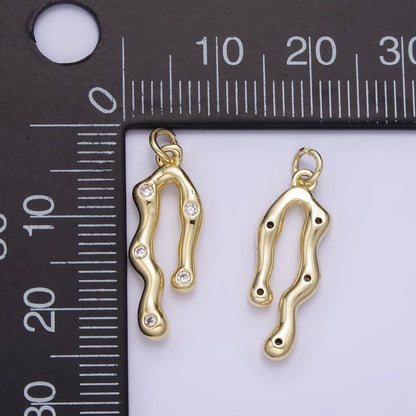 14K Gold Filled CZ Molten Band Charm | AG713