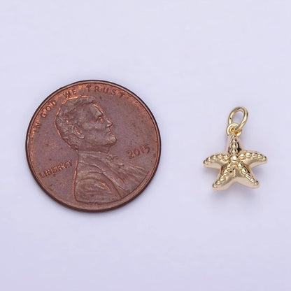 14K Gold Filled Dotted Sea Fish Animal Minimalist Mini Charm | AG743