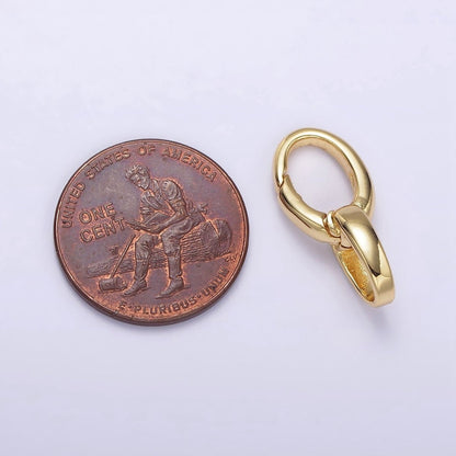 14K Gold Filled Double Oval Push Spring Gate Jewelry Making Supply in Gold &amp; Silver | Z-468 Z-469