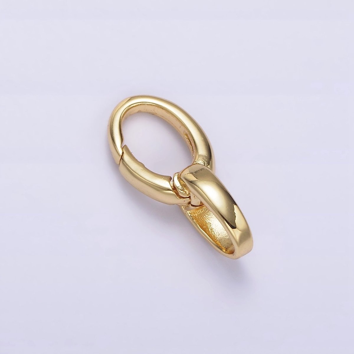 14K Gold Filled Double Oval Push Spring Gate Jewelry Making Supply in Gold &amp; Silver | Z-468 Z-469