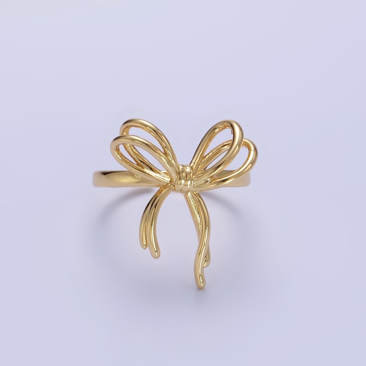 14K Gold Filled Double Tied Bow Ribbon Ring in Gold &amp; Silver | R208 R209