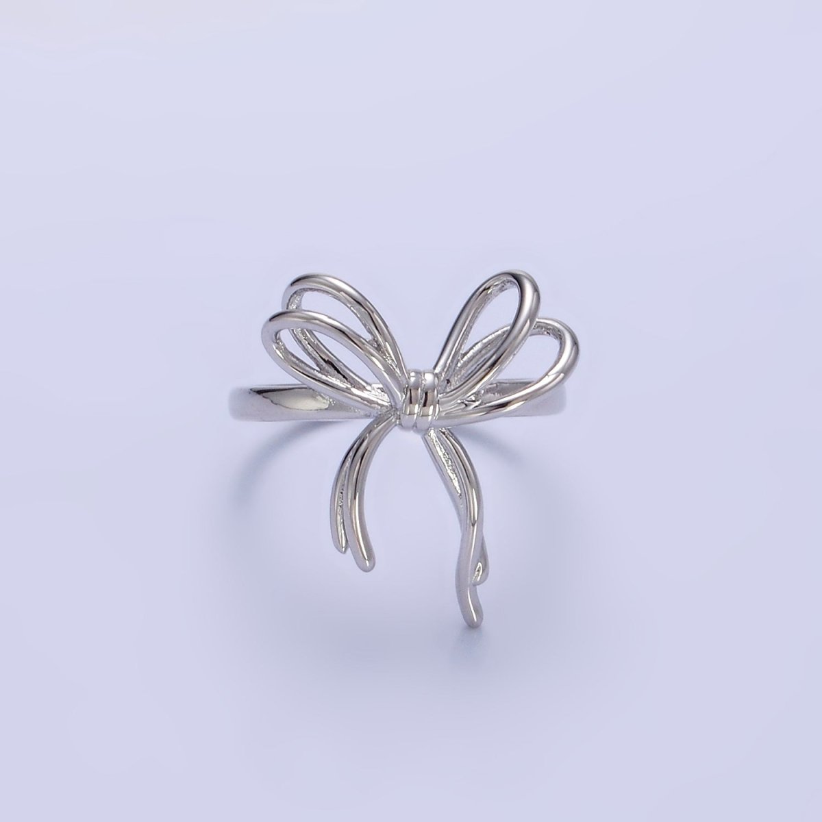 14K Gold Filled Double Tied Bow Ribbon Ring in Gold &amp; Silver | R208 R209