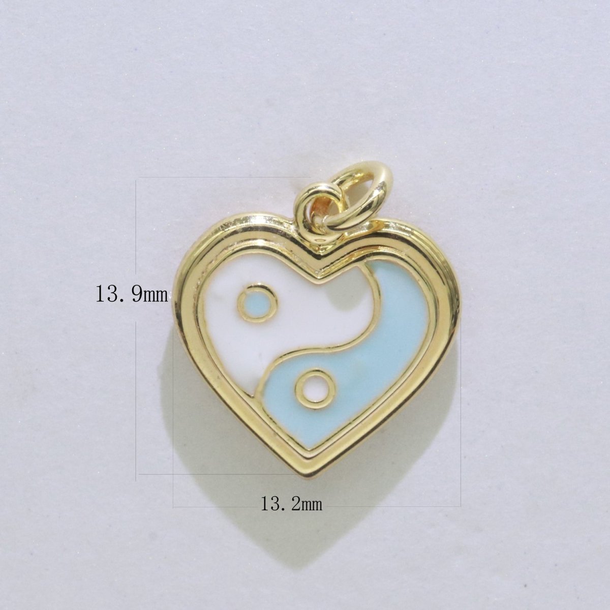 14K Gold Filled Enamel Y2K Jewelry Colorful Enamel Yin yang Charm Heart Pendant E-878 E-879 E-880