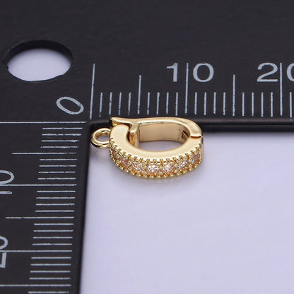14K Gold Filled 12mm Micro Paved CZ Snap Latch Enhancer Finding | Z-700