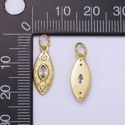 14K Gold Filled Evil Eye CZ Sunburst Sphere Charm | D438