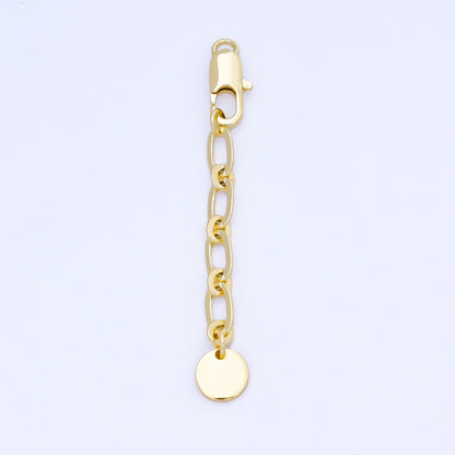 14K Gold Filled Lobster Claw Clasps w. Paperclip Extender Round Tag Closure Findings in Gold &amp; Silver | Z1487