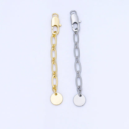 14K Gold Filled Lobster Claw Clasps w. Paperclip Extender Round Tag Closure Findings in Gold &amp; Silver | Z1487
