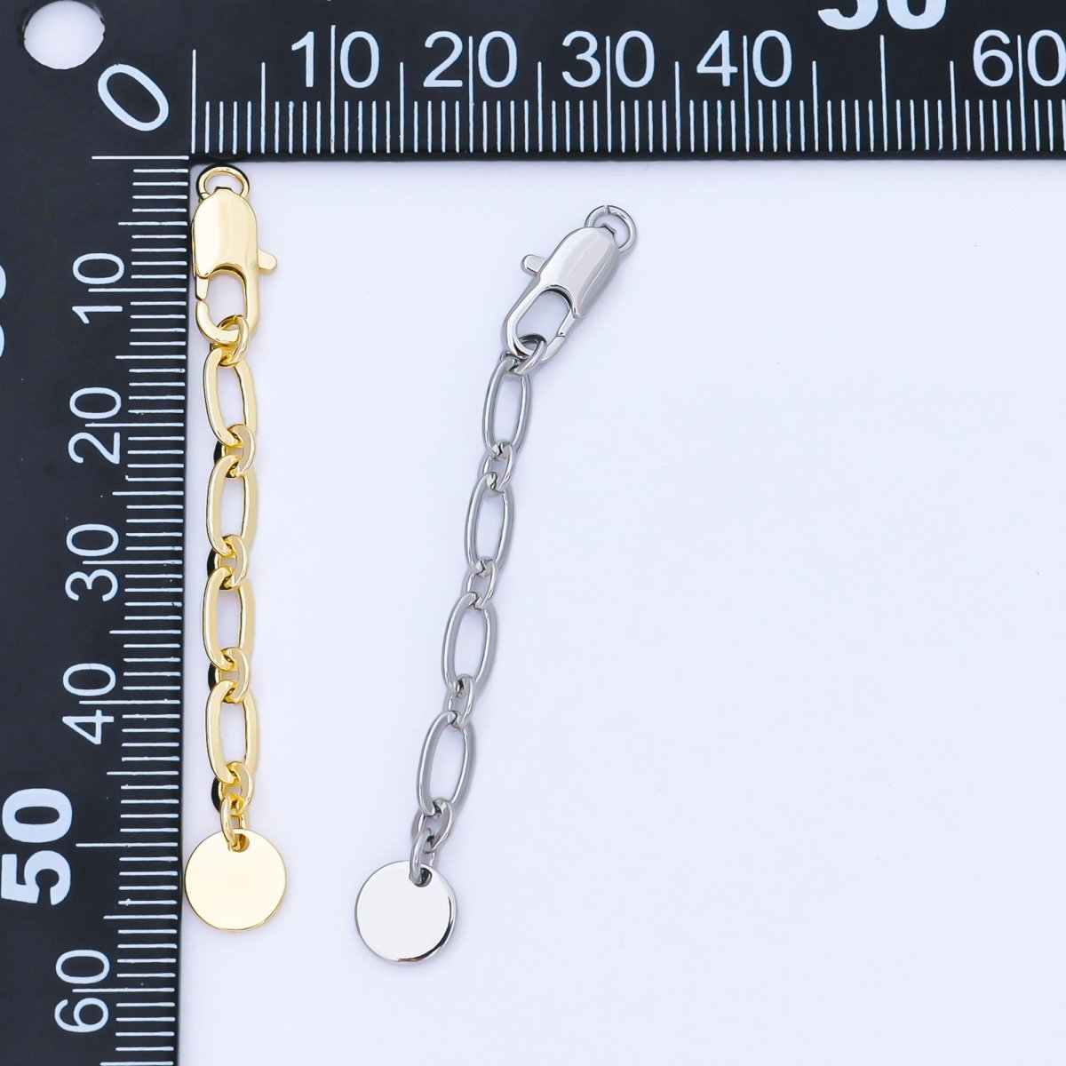 14K Gold Filled Lobster Claw Clasps w. Paperclip Extender Round Tag Closure Findings in Gold &amp; Silver | Z1487