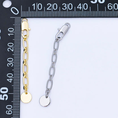 14K Gold Filled Lobster Claw Clasps w. Paperclip Extender Round Tag Closure Findings in Gold &amp; Silver | Z1487