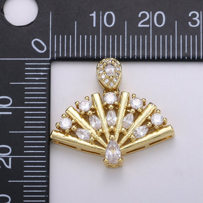 14K Gold Filled Fan Pendants  J-110