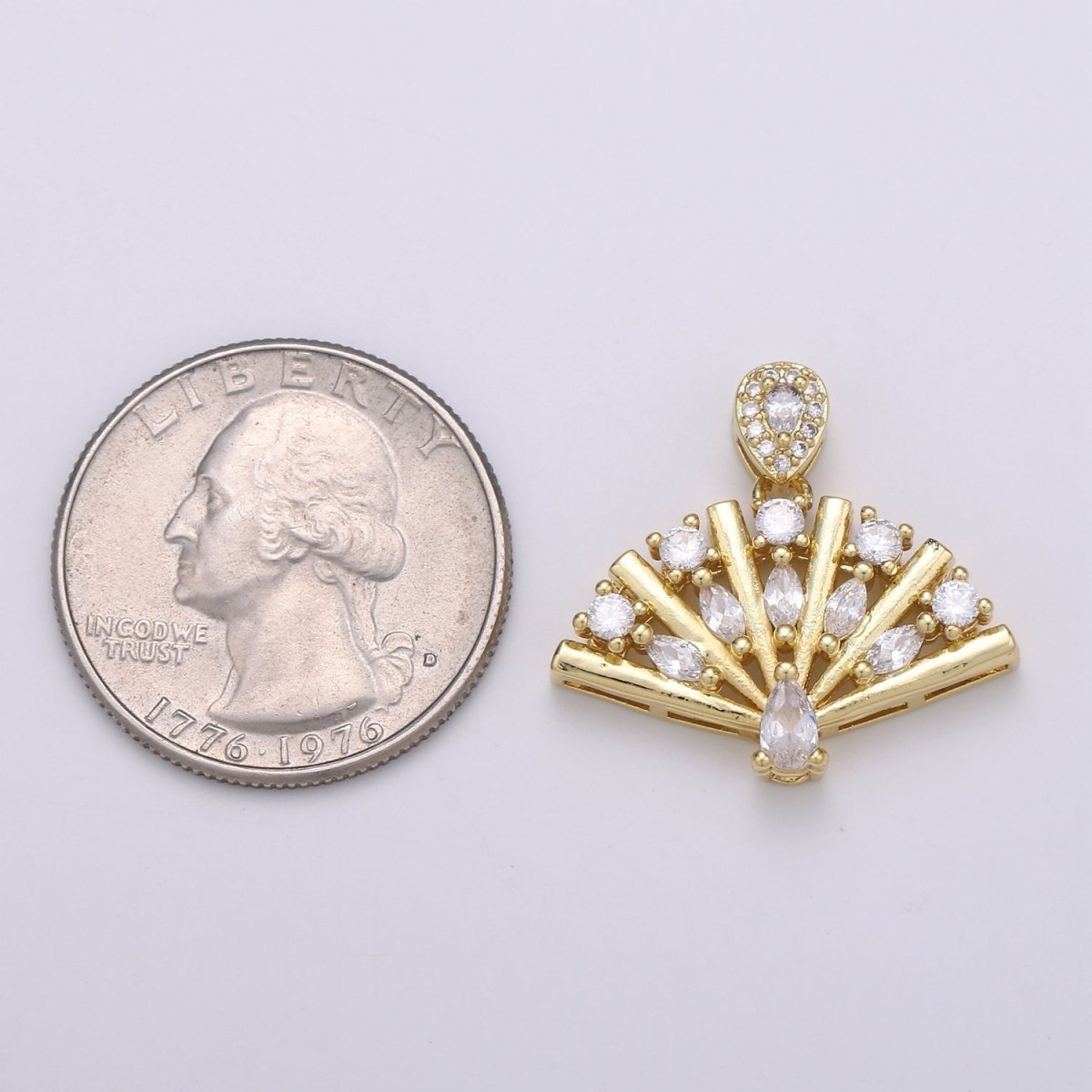 14K Gold Filled Fan Pendants  J-110