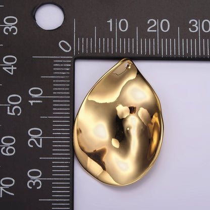 14K Gold Filled Geometric Hammered Teardrop Minimalist Charm | AC869