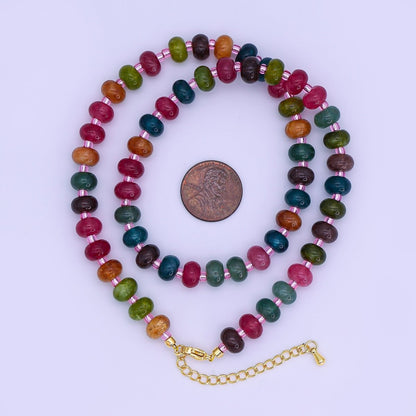 14K Gold Filled Gradient Multicolor Gemstone 16 Inch, 18 Inch Necklace | WA-3147 WA-3148