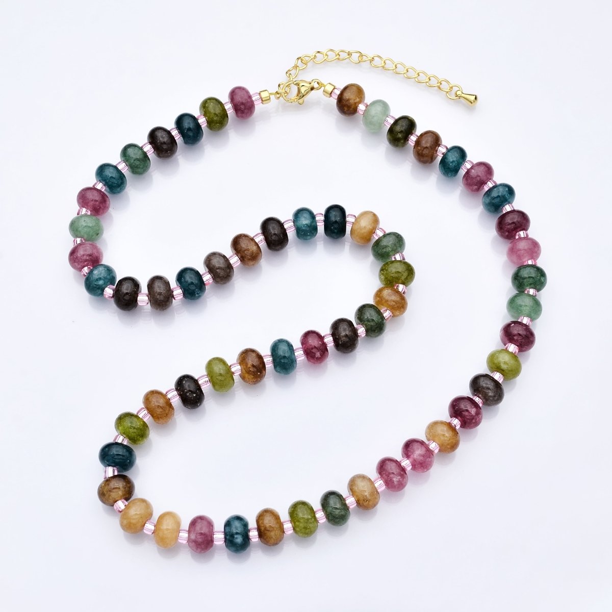 14K Gold Filled Gradient Multicolor Gemstone 16 Inch, 18 Inch Necklace | WA-3147 WA-3148