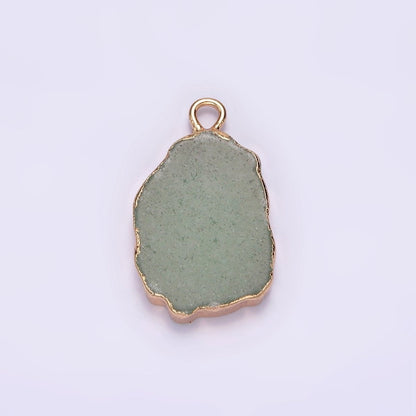 14K Gold Filled Green Aventurine Abstract Foiled Charm | N1742