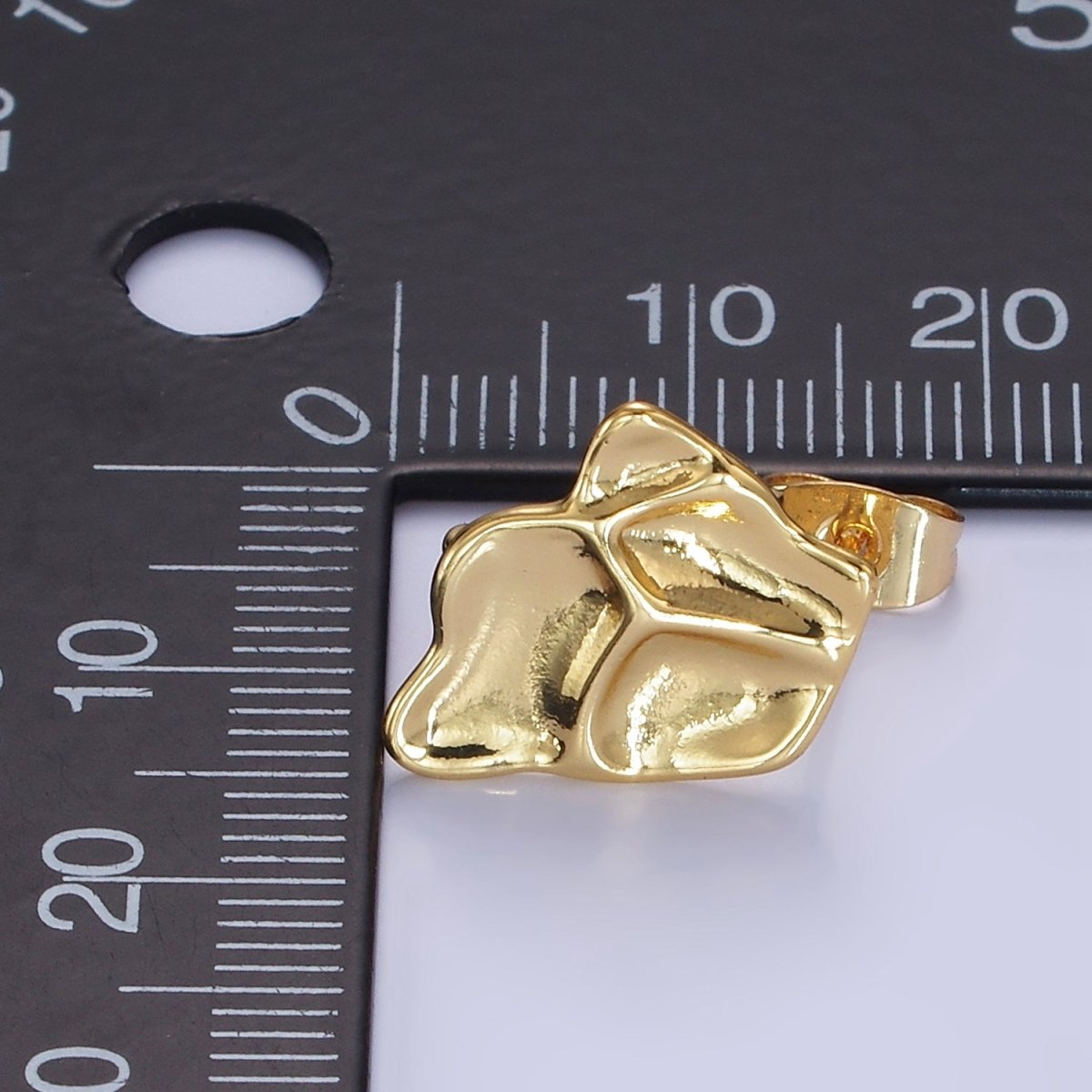 14K Gold Filled Hammered Abstract Stud Earrings in Gold &amp; Silver | Z742 Z743