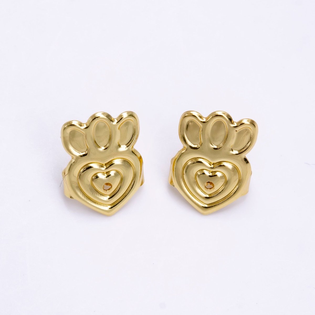 14K Gold Filled Heart Flower Lined Earrings Back Lifter Stabilizer Supply in Gold &amp; Silver | Z-910 Z-911