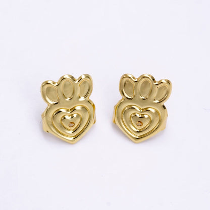 14K Gold Filled Heart Flower Lined Earrings Back Lifter Stabilizer Supply in Gold &amp; Silver | Z-910 Z-911