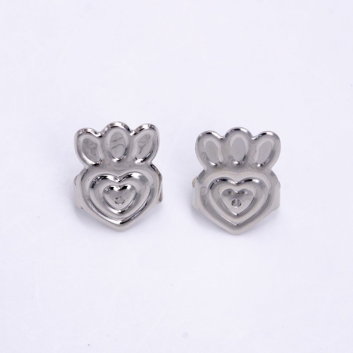 14K Gold Filled Heart Flower Lined Earrings Back Lifter Stabilizer Supply in Gold &amp; Silver | Z-910 Z-911