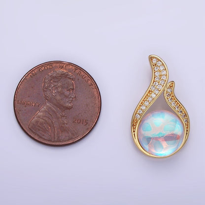 14K Gold Filled Iridescent CZ Open Micro Paved Teardrop Pendant in Gold &amp; Silver | AA01171 AA01612