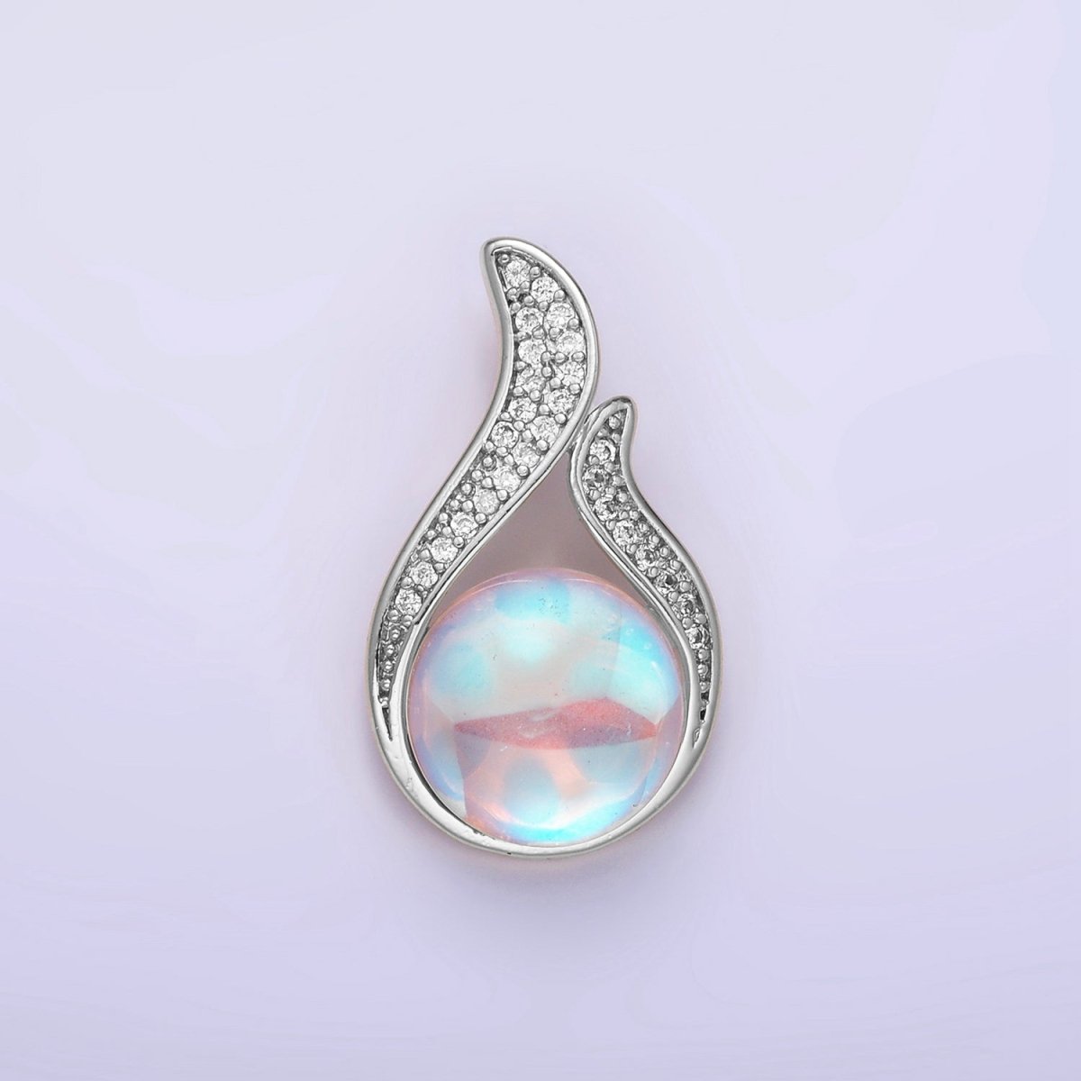 14K Gold Filled Iridescent CZ Open Micro Paved Teardrop Pendant in Gold &amp; Silver | AA01171 AA01612
